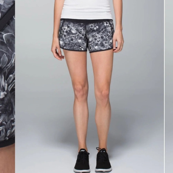 Lululemon Run Times Short Flowabunga Black Angel Wing 21342 - Picture 3 of 12